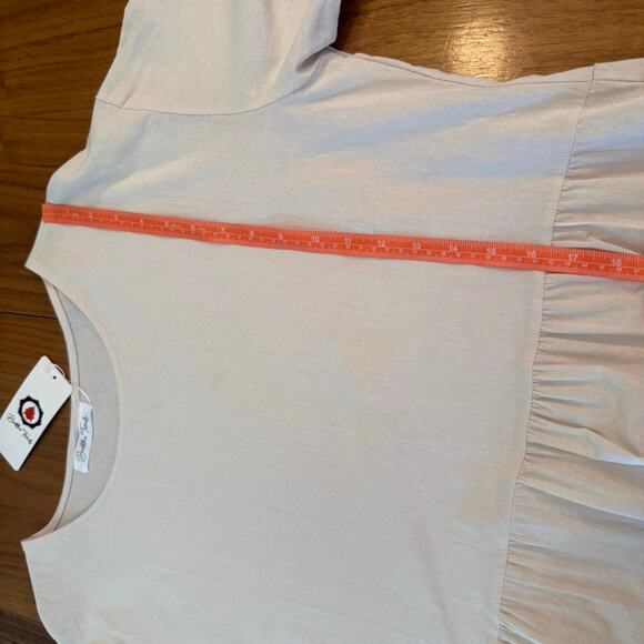 Buddha Trends Maxi Dress Size XL Mia Oversized Pleated Beige Cotton - Picture 8 of 12